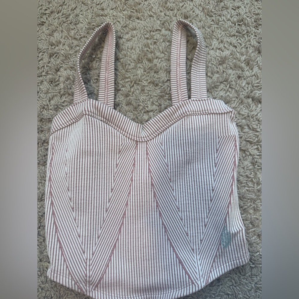 Free People Movement striped design tank top